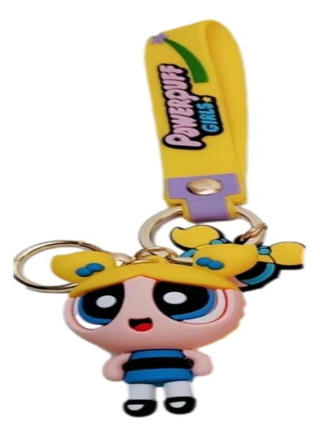 TCB Creations Powerpuff Character Bubbles Cartoon 3D Silicone Charm Keychain Keyring - Image 1